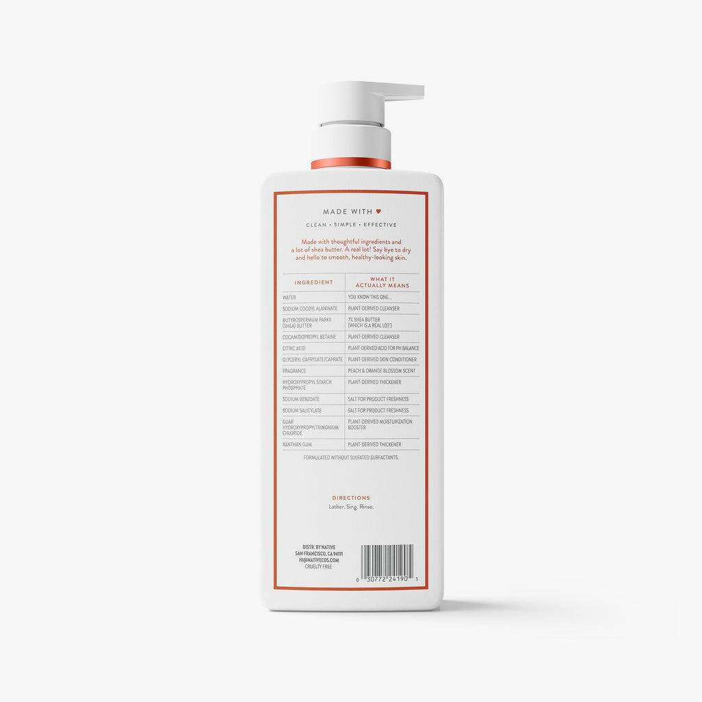 Moisturizing Body Wash - Peach & Orange Blossom / Classic / 22oz - Clean Care Essential