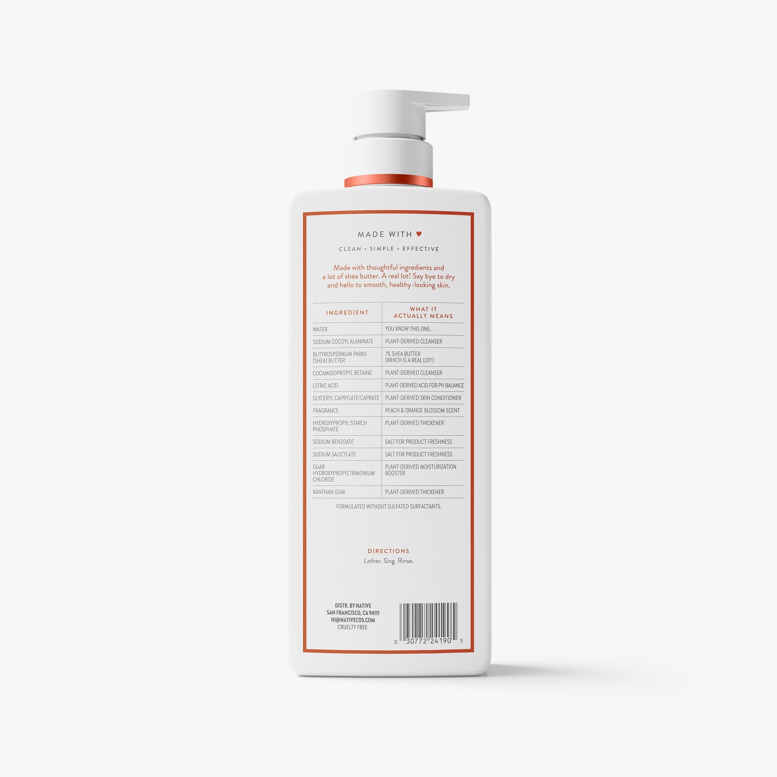 Moisturizing Body Wash - Peach & Orange Blossom / Classic / 22oz - Clean Care Essential
