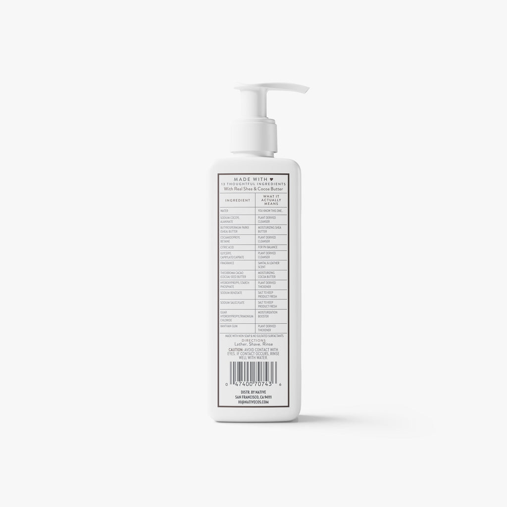 Whole Body Shave Cream - Santal & Leather / Classic / 7.6oz - Polished Daily Care