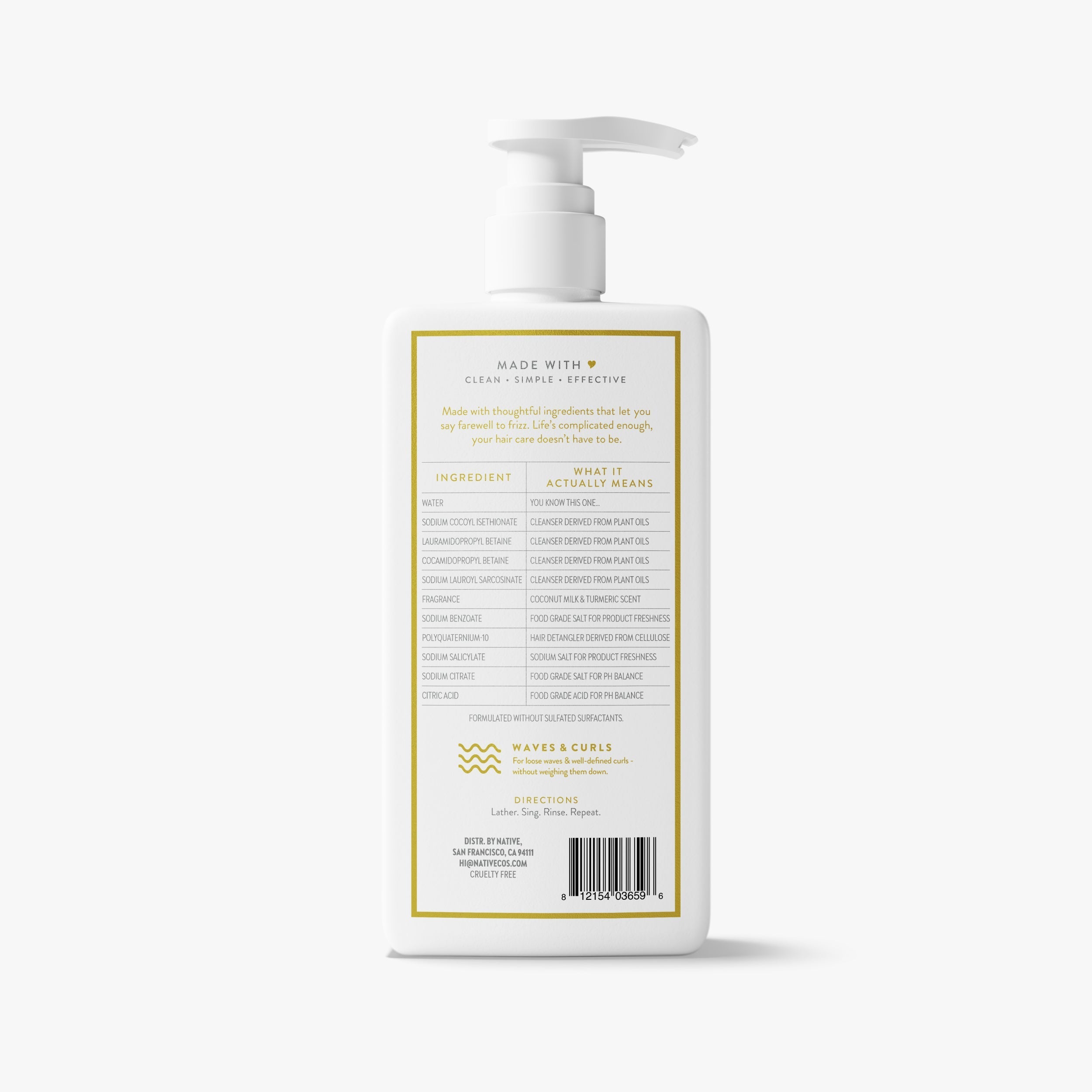 Curl Care 2-in-1 Shampoo & Conditioner - Coconut Milk & Turmeric / Classic / 16.5oz - Clean Care Essential