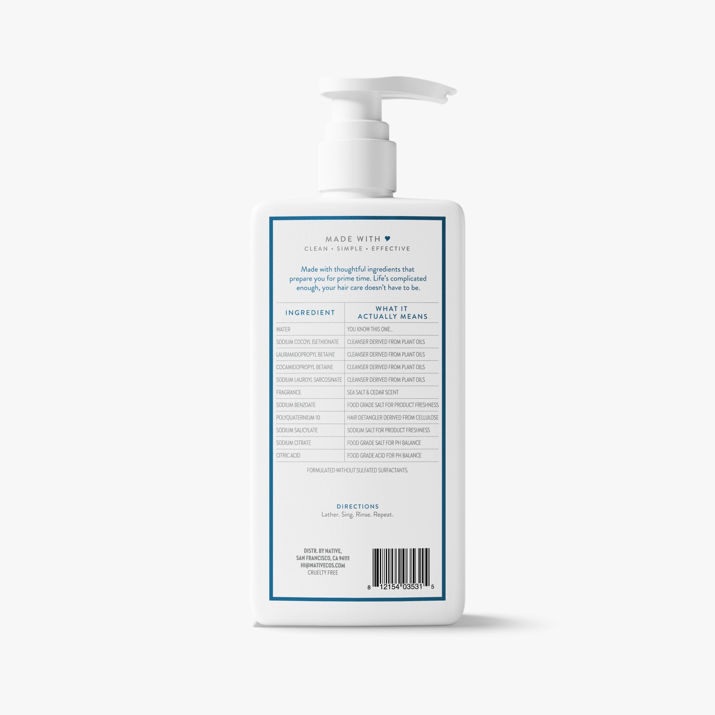 Full & Thick 2-in-1 Shampoo & Conditioner - Sea Salt & Cedar / Classic / 16.5oz - Clean Care Essential