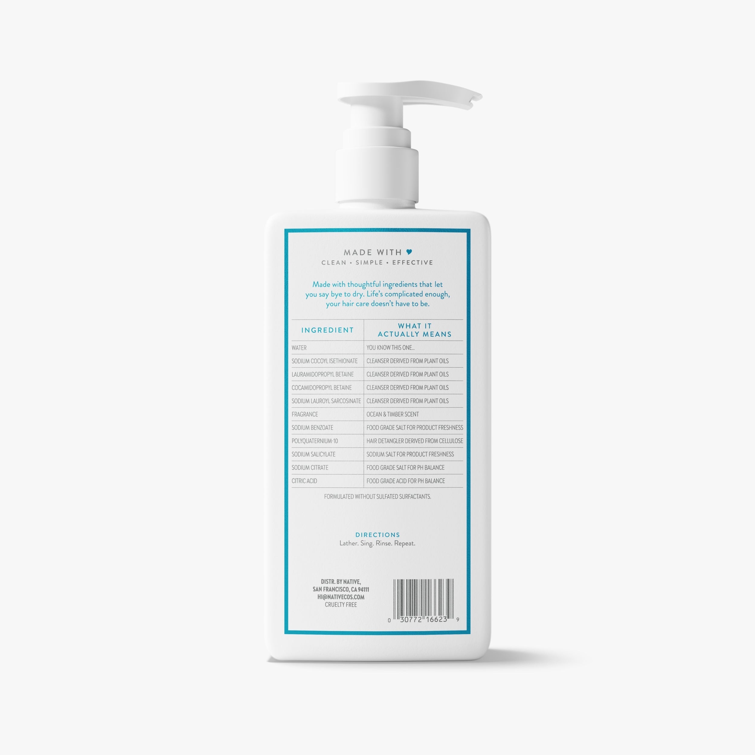 Moisturizing Shampoo - Ocean & Timber / Classic / 16.5oz - Clean Care Essential