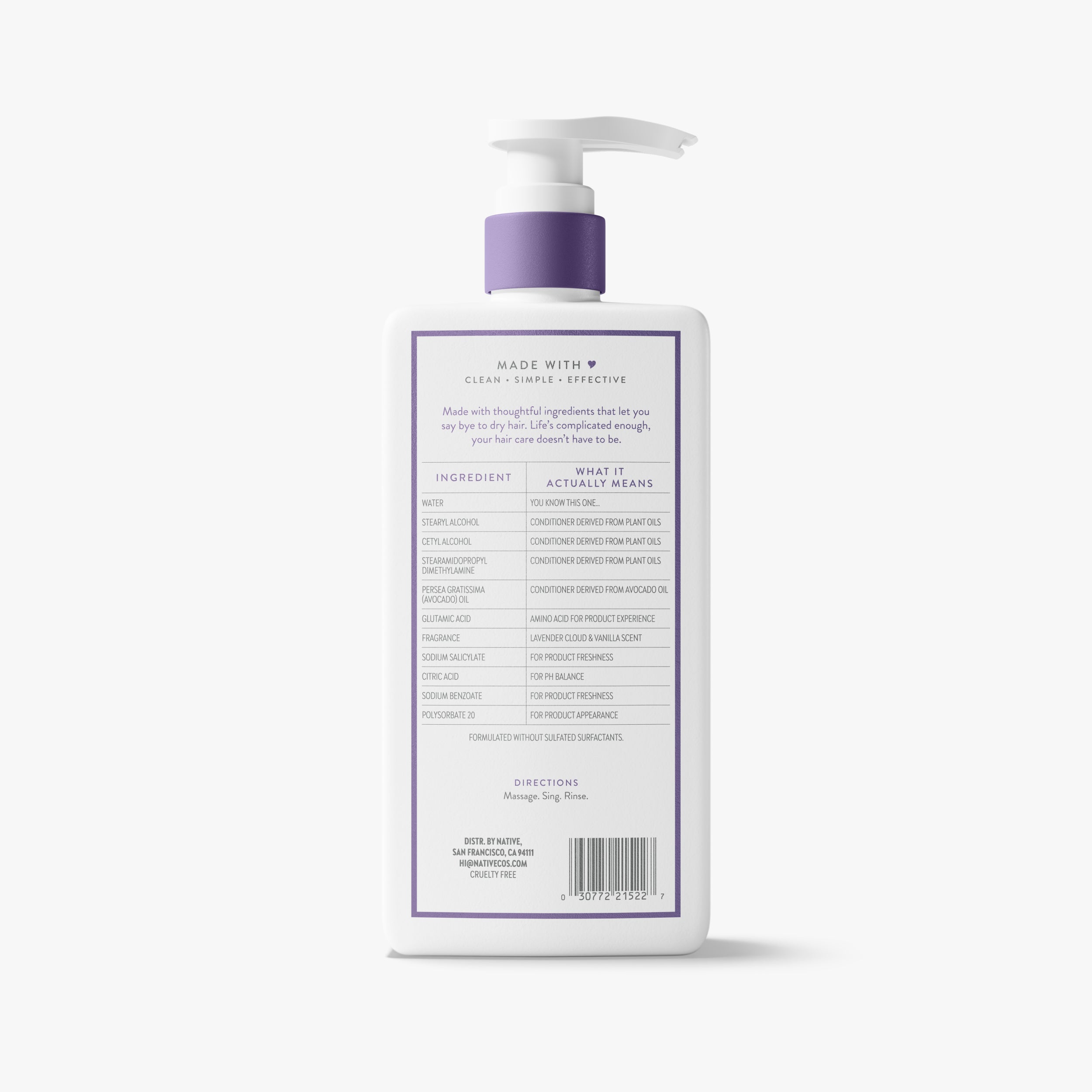 Scalp Refreshing Conditioner - Lavender Cloud & Vanilla / Classic / 16.5oz - Clean Care Essential