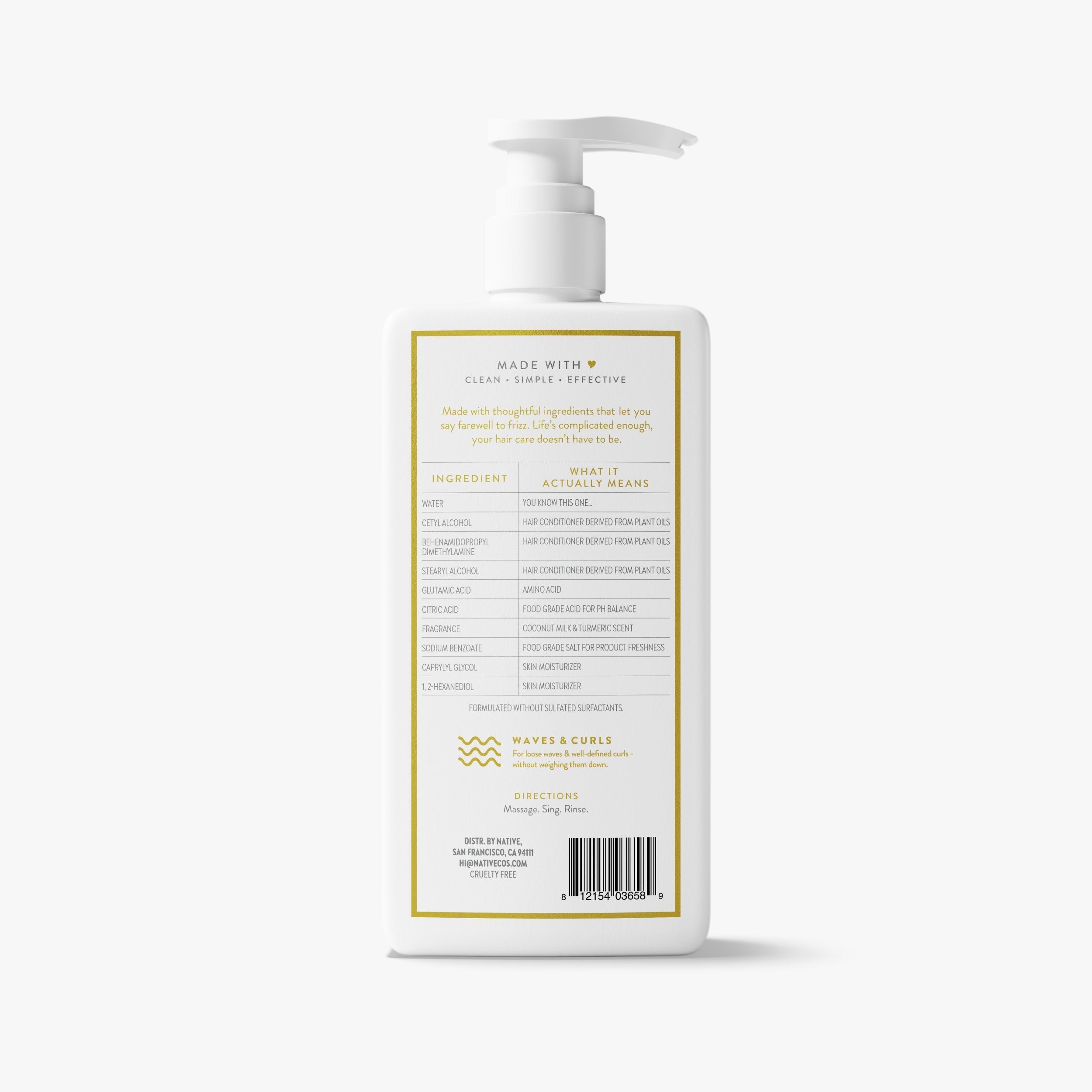 Curl Care Conditioner - Coconut Milk & Turmeric / Classic / 16.5oz - Clean Care Essential