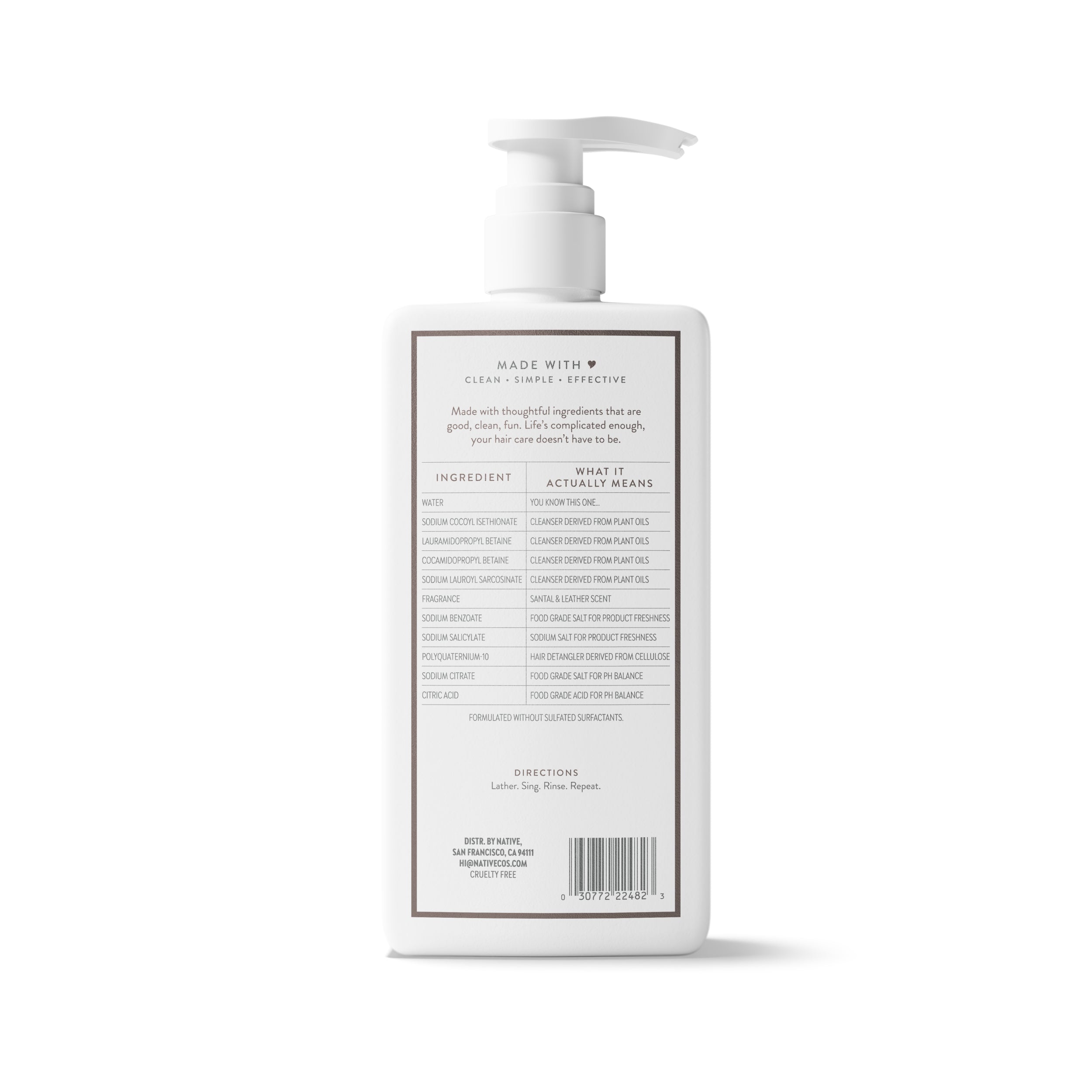 Daily Clean Shampoo - Santal & Leather / Classic / 16.5oz - Clean Care Essential