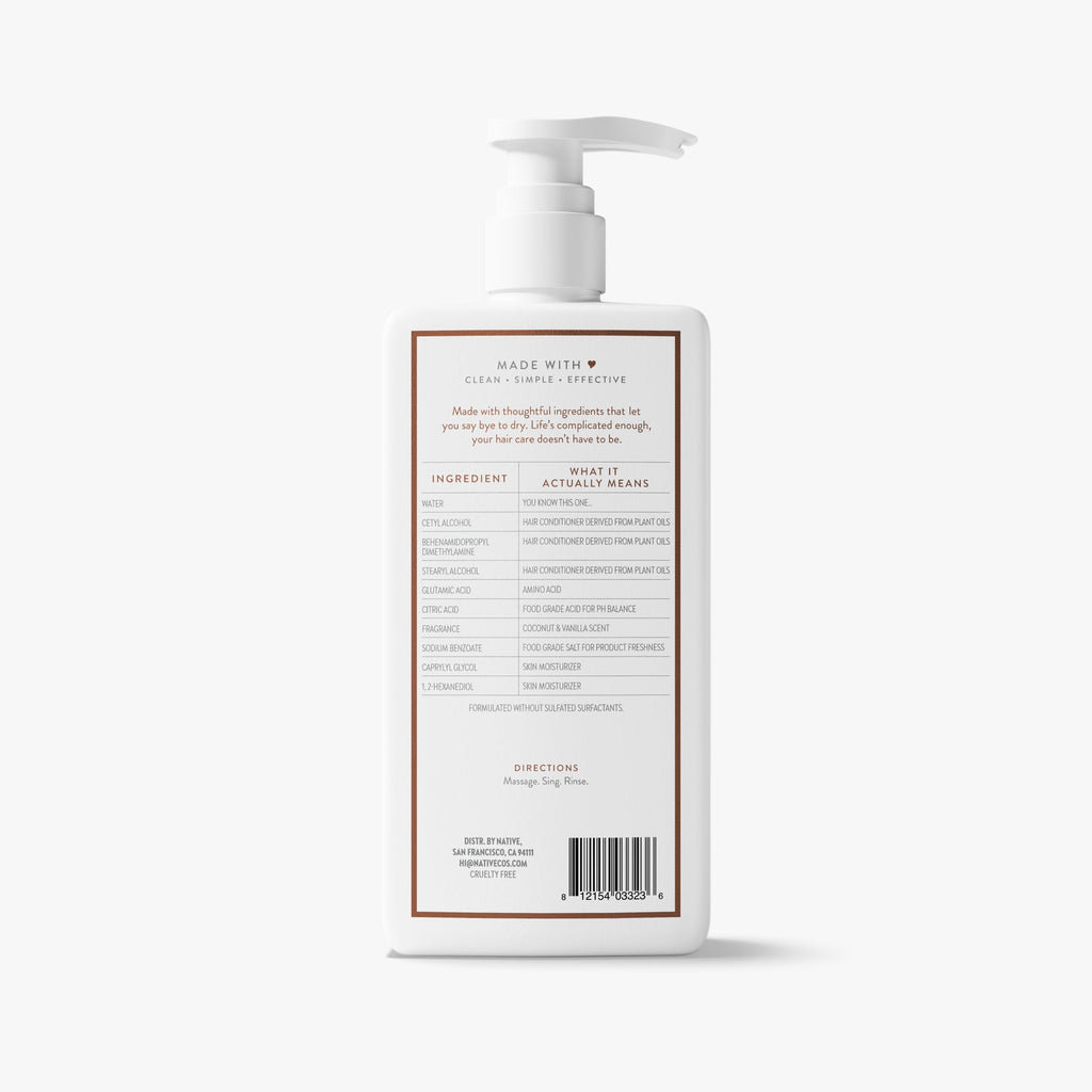 Moisturizing Conditioner - Coconut & Vanilla / Classic / 16.5oz - Clean Care Essential