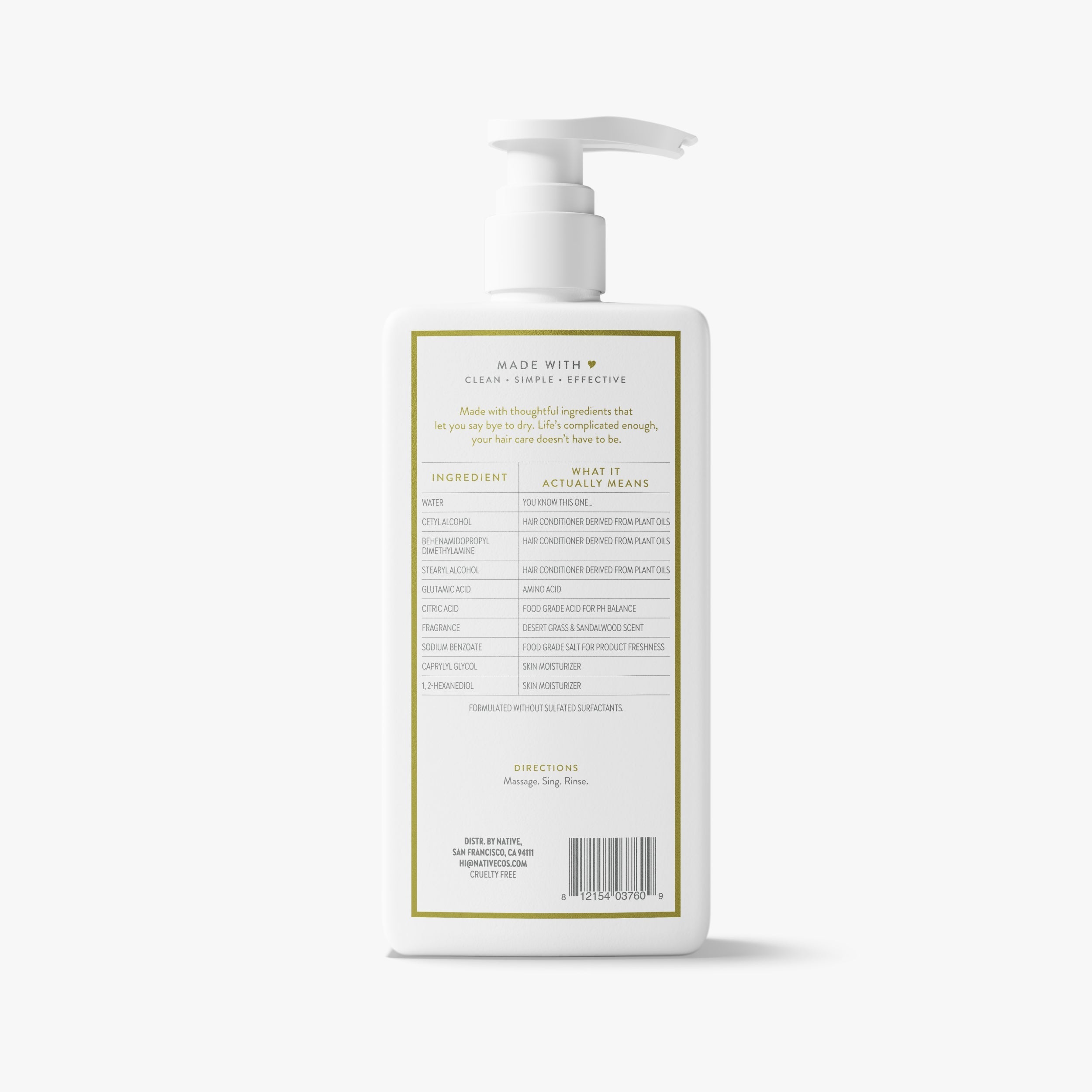 Moisturizing Conditioner - Desert Grass & Sandalwood / Classic / 16.5oz - Clean Care Essential