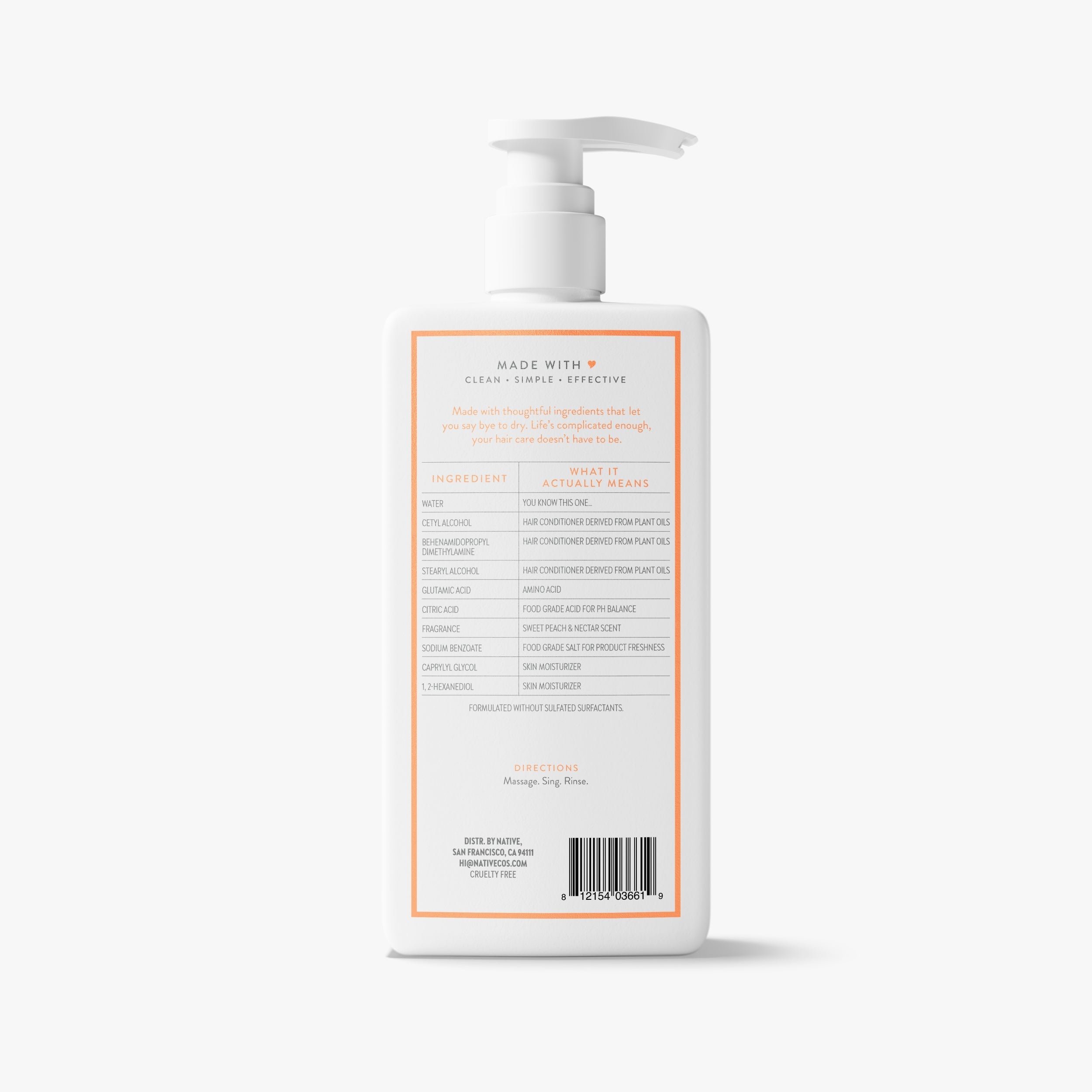 Moisturizing Conditioner - Sweet Peach & Nectar / Classic / 16.5oz - Clean Care Essential