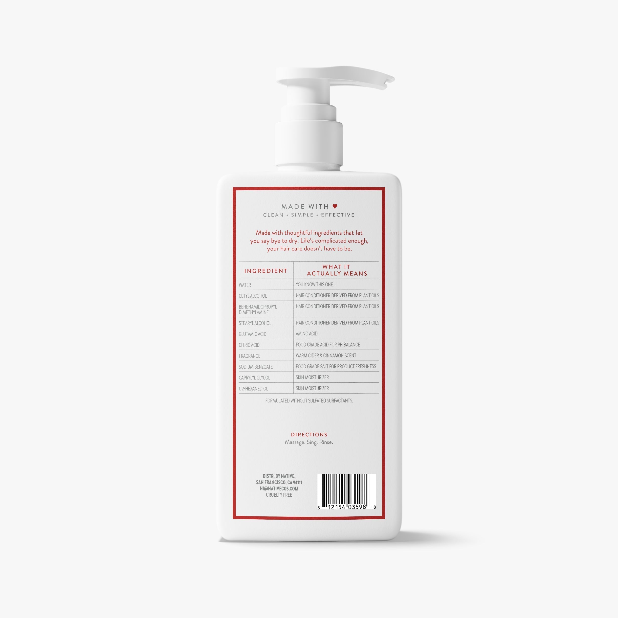 Moisturizing Conditioner - Warm Cider & Cinnamon / Classic / 16.5oz - Clean Care Essential