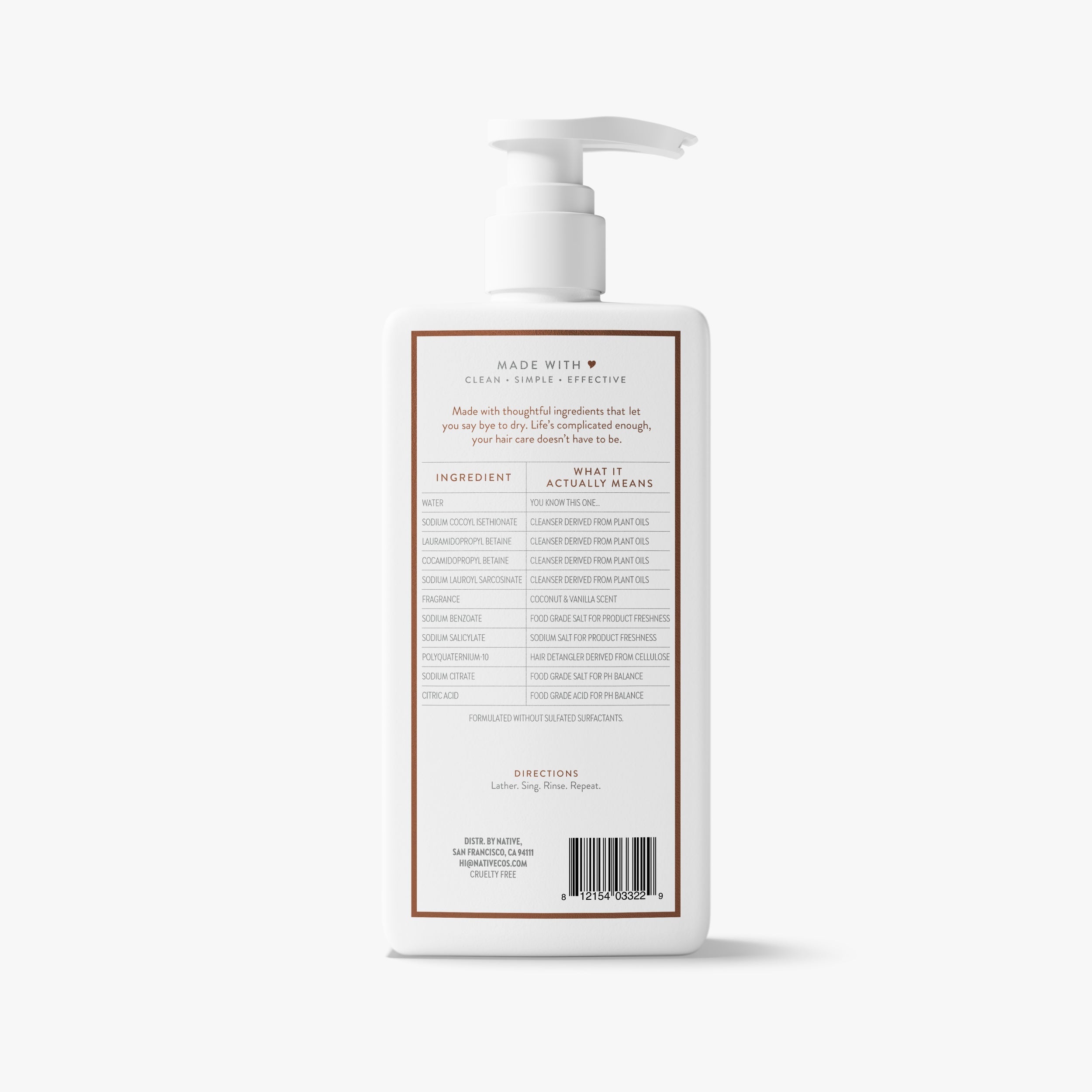 Moisturizing Shampoo - Coconut & Vanilla / Classic / 16.5oz - Clean Care Essential