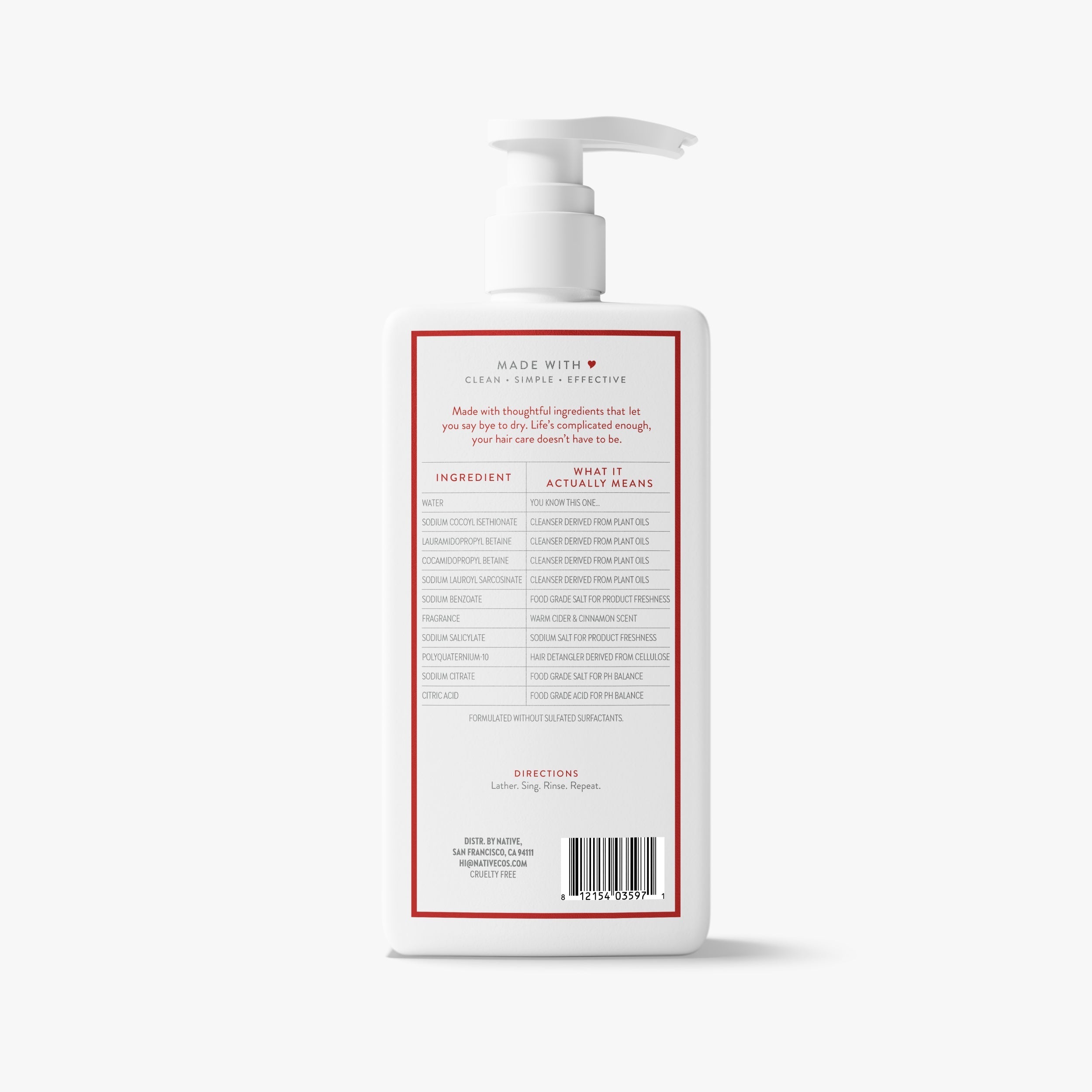 Moisturizing Shampoo - Warm Cider & Cinnamon / Classic / 16.5oz - Clean Care Essential