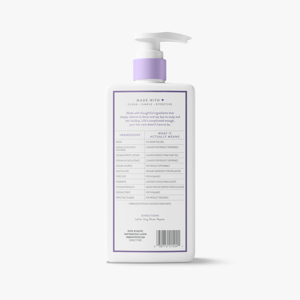Scalp Detox Shampoo - Lavender Cloud & Vanilla / Classic / 16.5oz - Clean Care Essential
