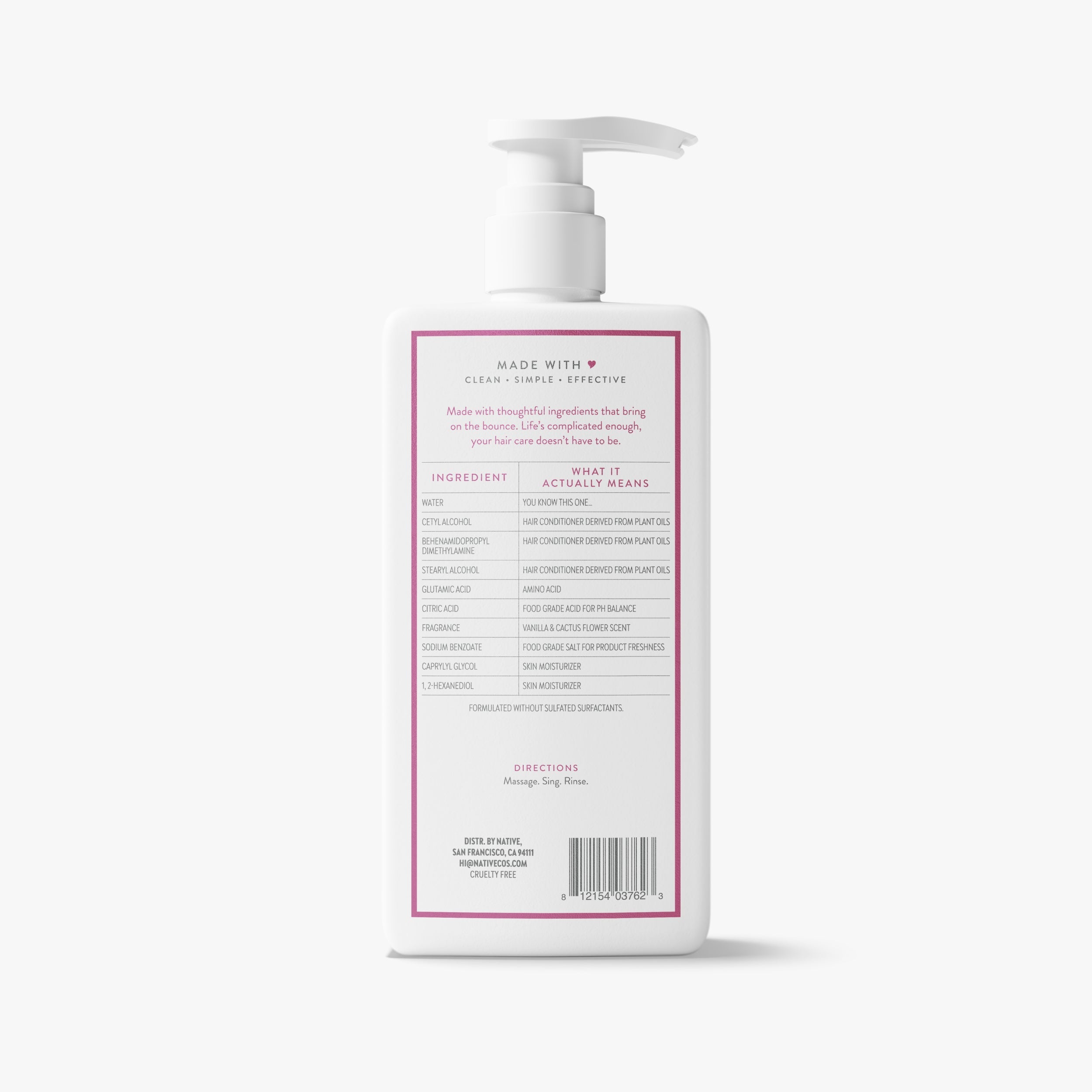 Volumizing Conditioner - Vanilla & Cactus Flower / Classic / 16.5oz - Clean Care Essential