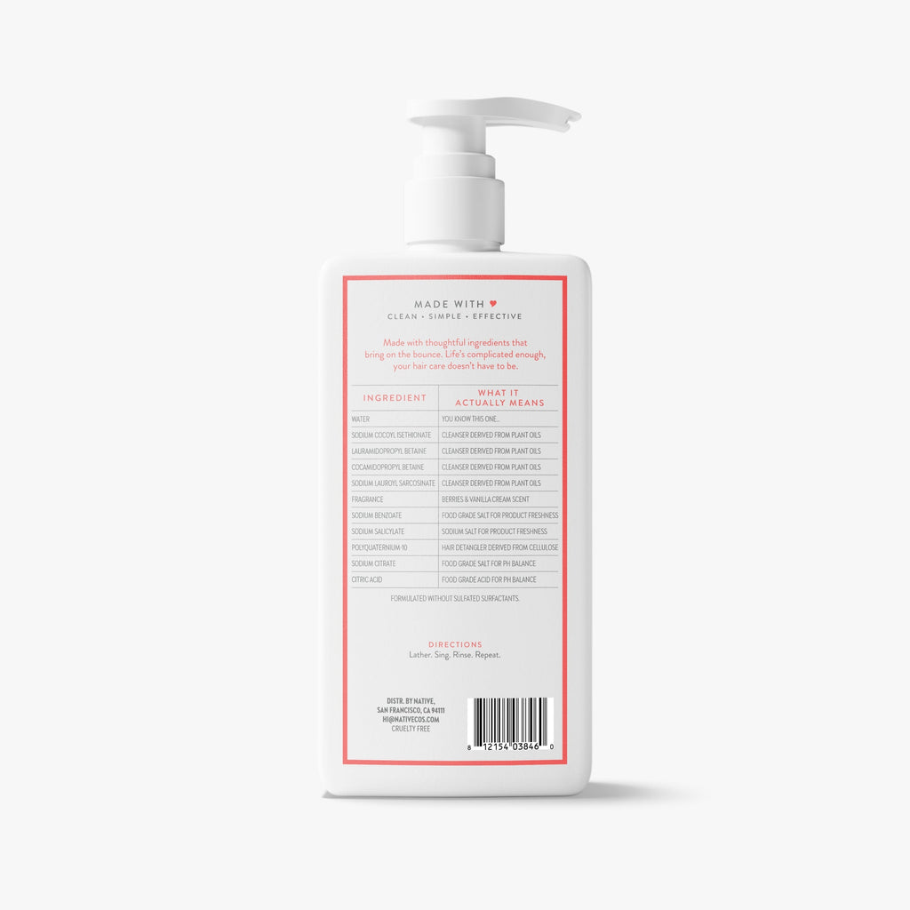 Volumizing Shampoo - Berries & Vanilla Cream / Classic / 16.5oz - Polished Daily Care