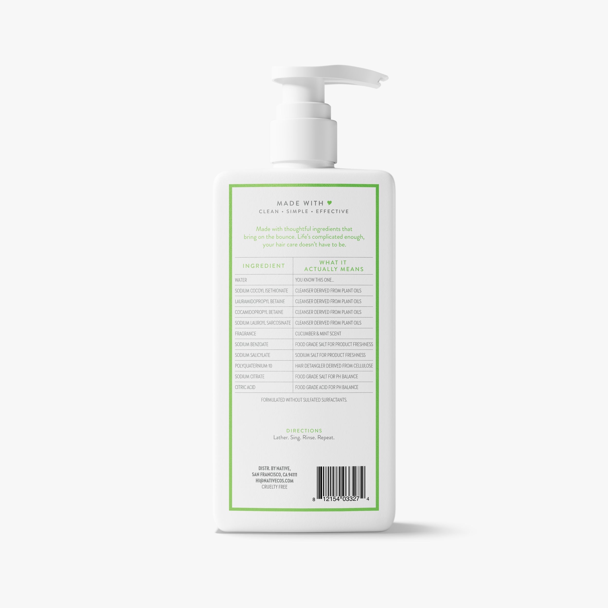 Volumizing Shampoo - Cucumber & Mint / Classic / 16.5oz - Clean Care Essential