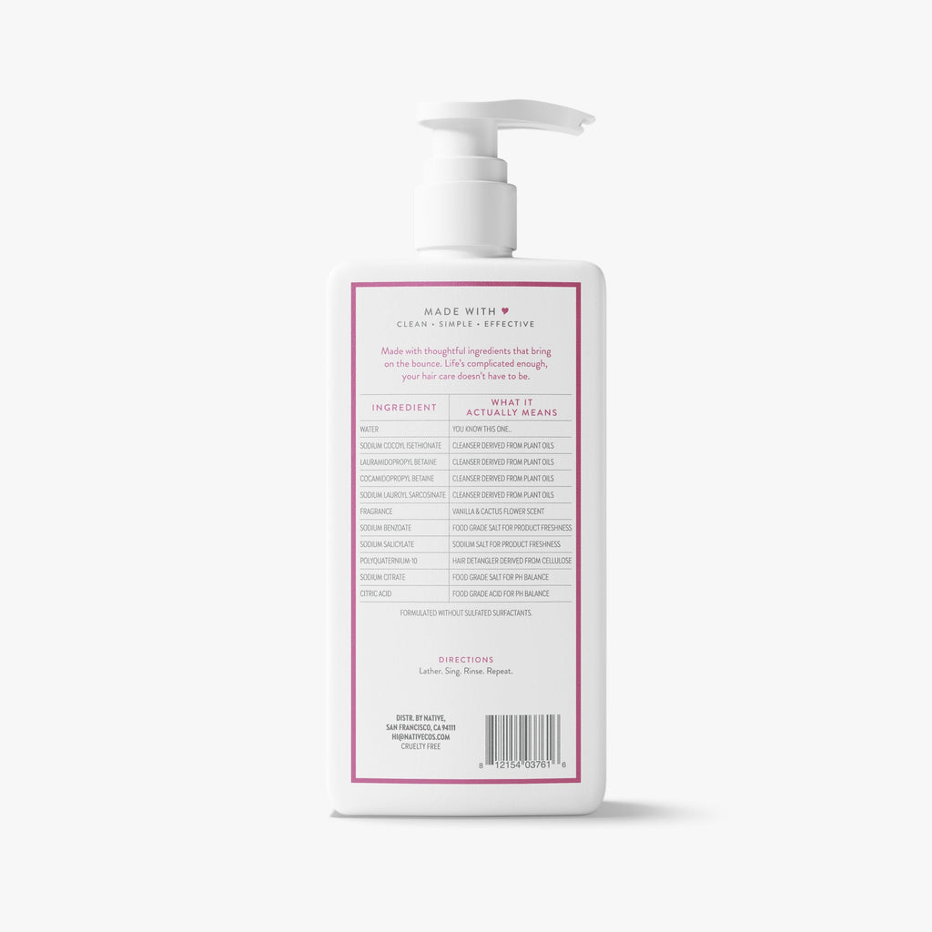 Volumizing Shampoo - Vanilla & Cactus Flower / Classic / 16.5oz - Clean Care Essential