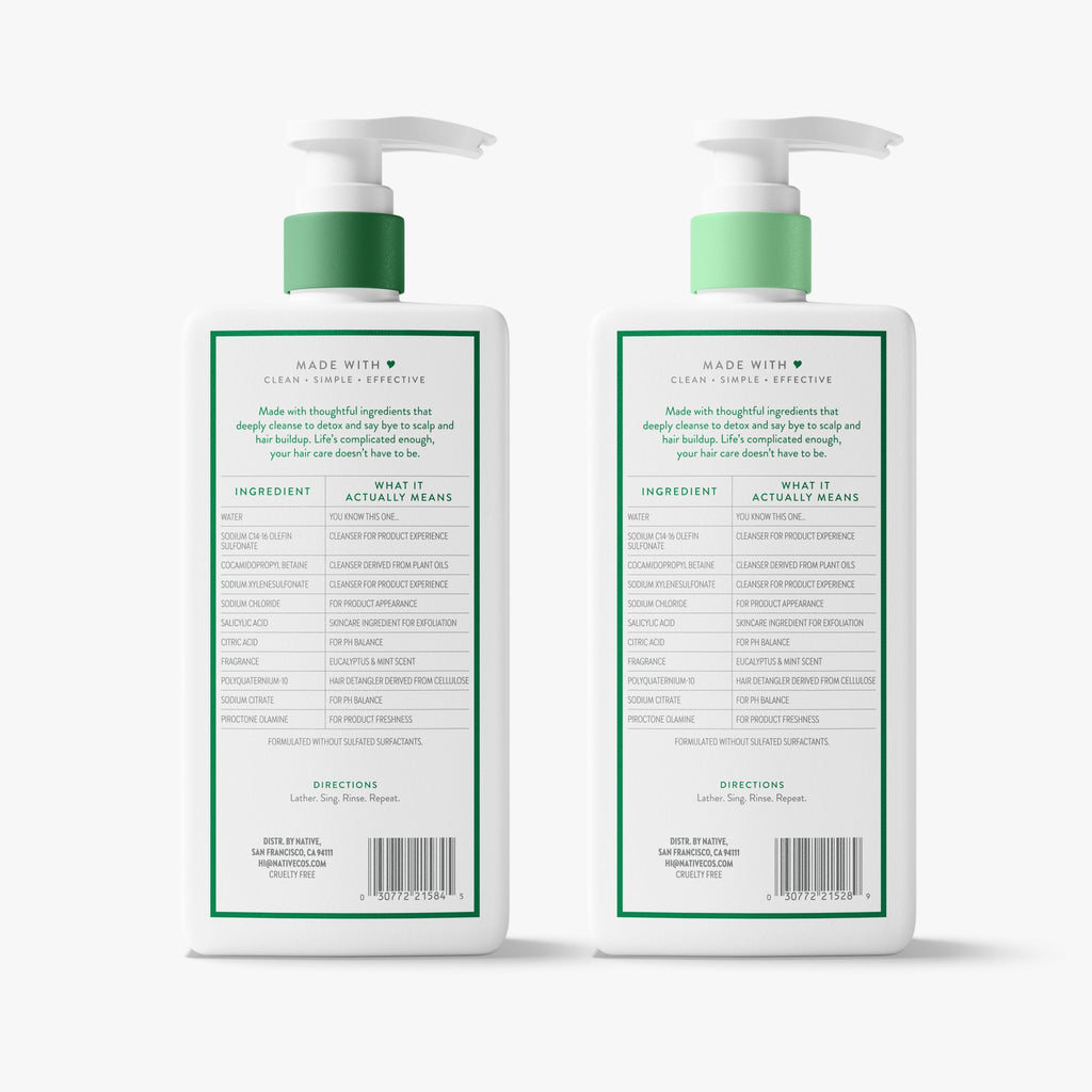 Scalp Detox 2-in-1 Shampoo & Conditioner - Eucalyptus & Mint / Classic / 16.5oz - Clean Care Essential