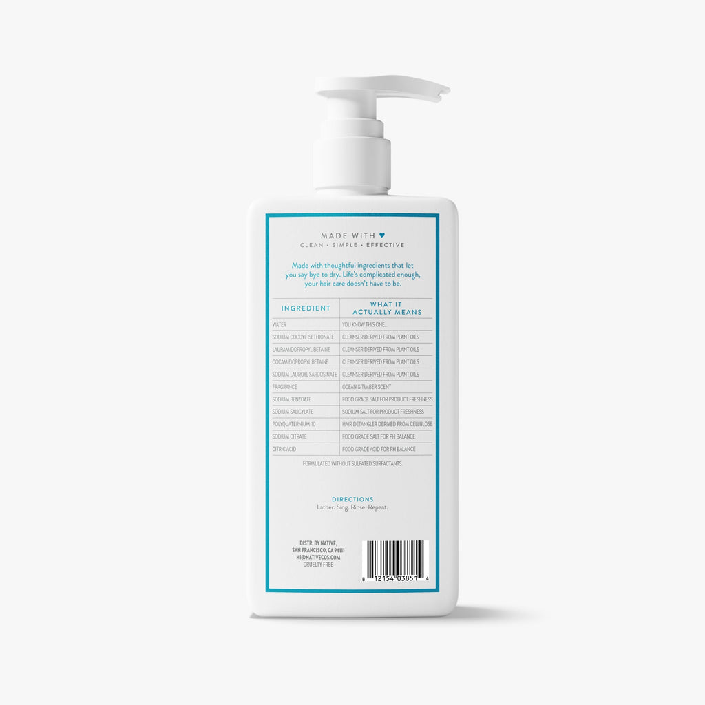 Moisturizing Shampoo - Ocean & Timber / Classic / 16.5oz - Clean Care Essential