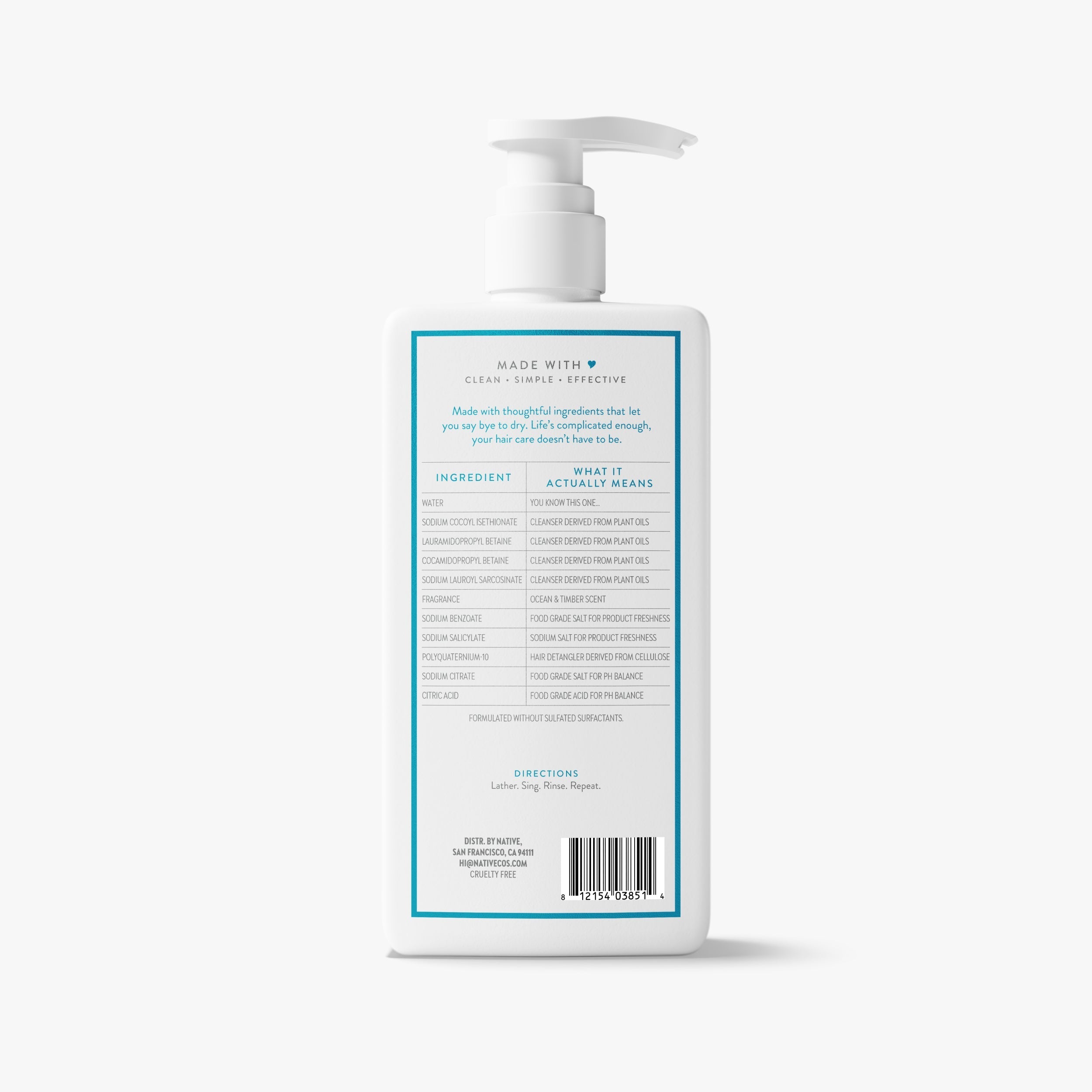 Moisturizing Shampoo - Ocean & Timber / Classic / 16.5oz - Clean Care Essential