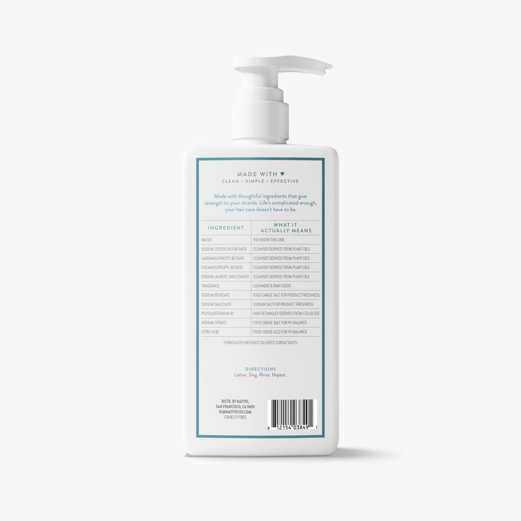 Strengthening Shampoo - Cashmere & Rain / Classic / 16.5oz - Clean Care Essential